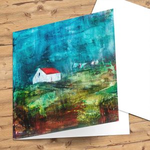 Drying Green and Peat Bog Greeting Card from an original painting by artist Fiona Matheson