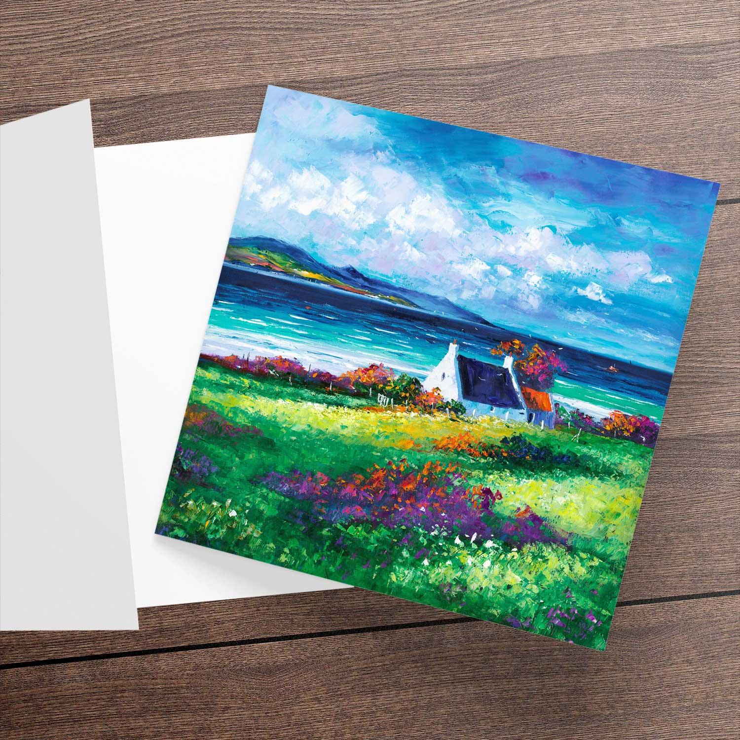 Bright and Breezy, Isle of Arran Greeting Card from an original painting by artist Jean Feeney