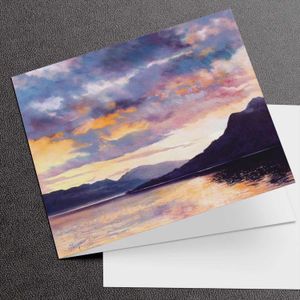 Clouds at Sunset Greeting Card from an original painting by artist Margaret Evans