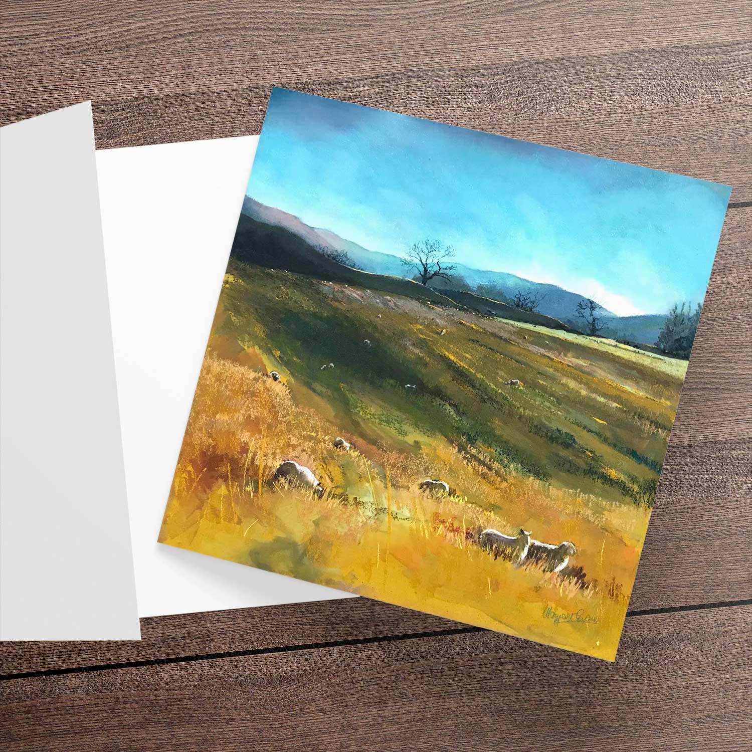 Winter Grazing Greeting Card from an original painting by artist Margaret Evans