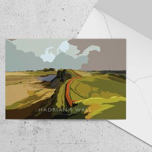 Hadrians Wall Greeting Card from an original painting by artist Peter McDermott