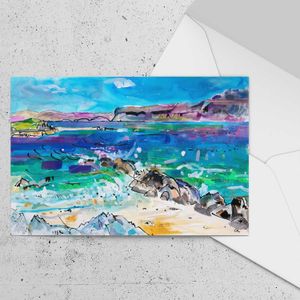 Windy Beach Greeting Card from an original painting by artist Clare Arbuthnott