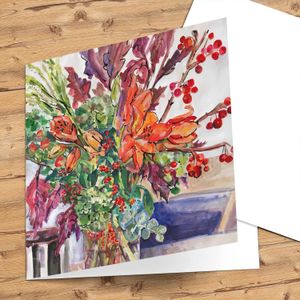 Winter Foliage Greeting Card from an original painting by artist Clare Arbuthnott