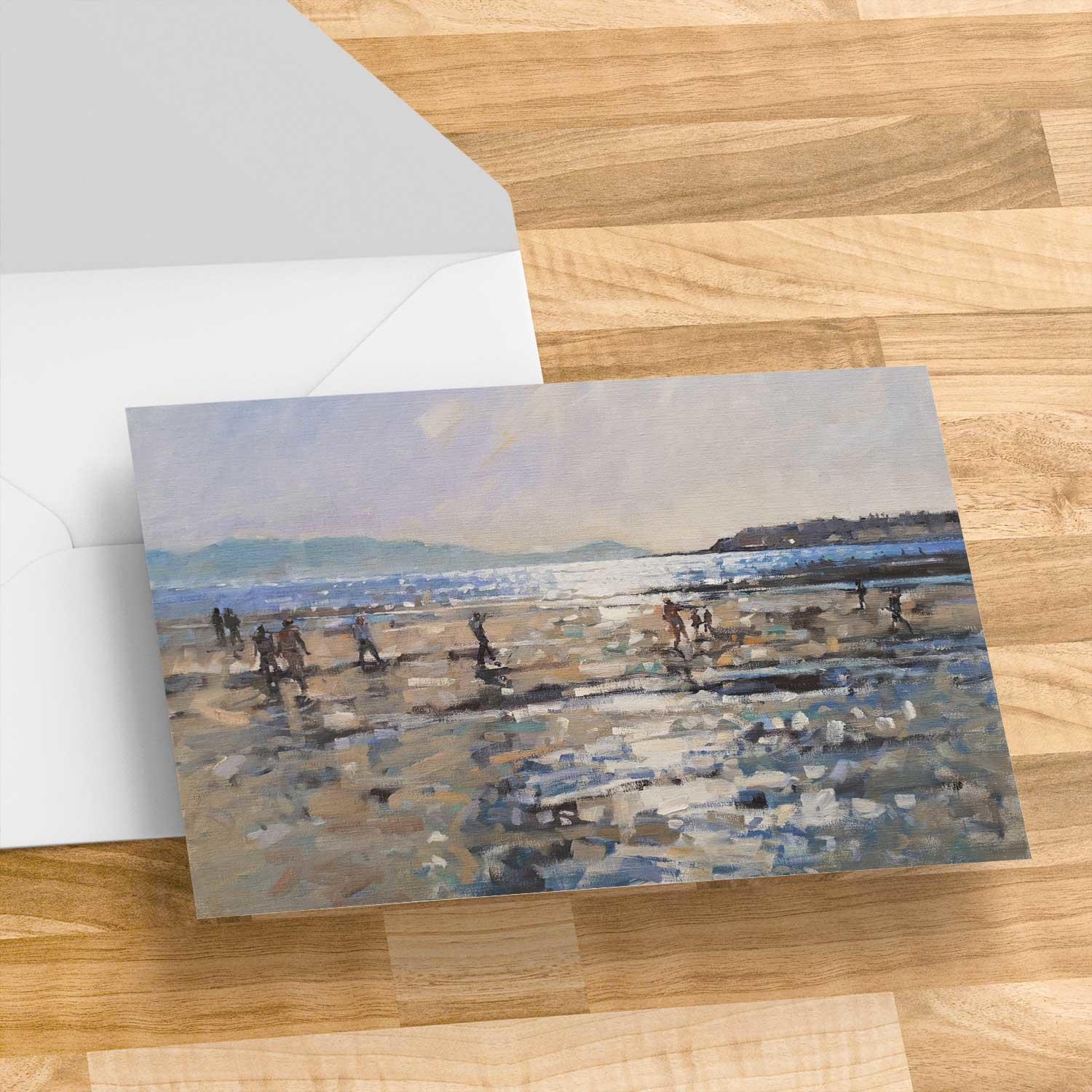 Evening Light, Troon Greeting Card from an original painting by artist Peter Foyle