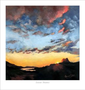 Suilven Shadows Art Print from an original painting by artist Margaret Evans
