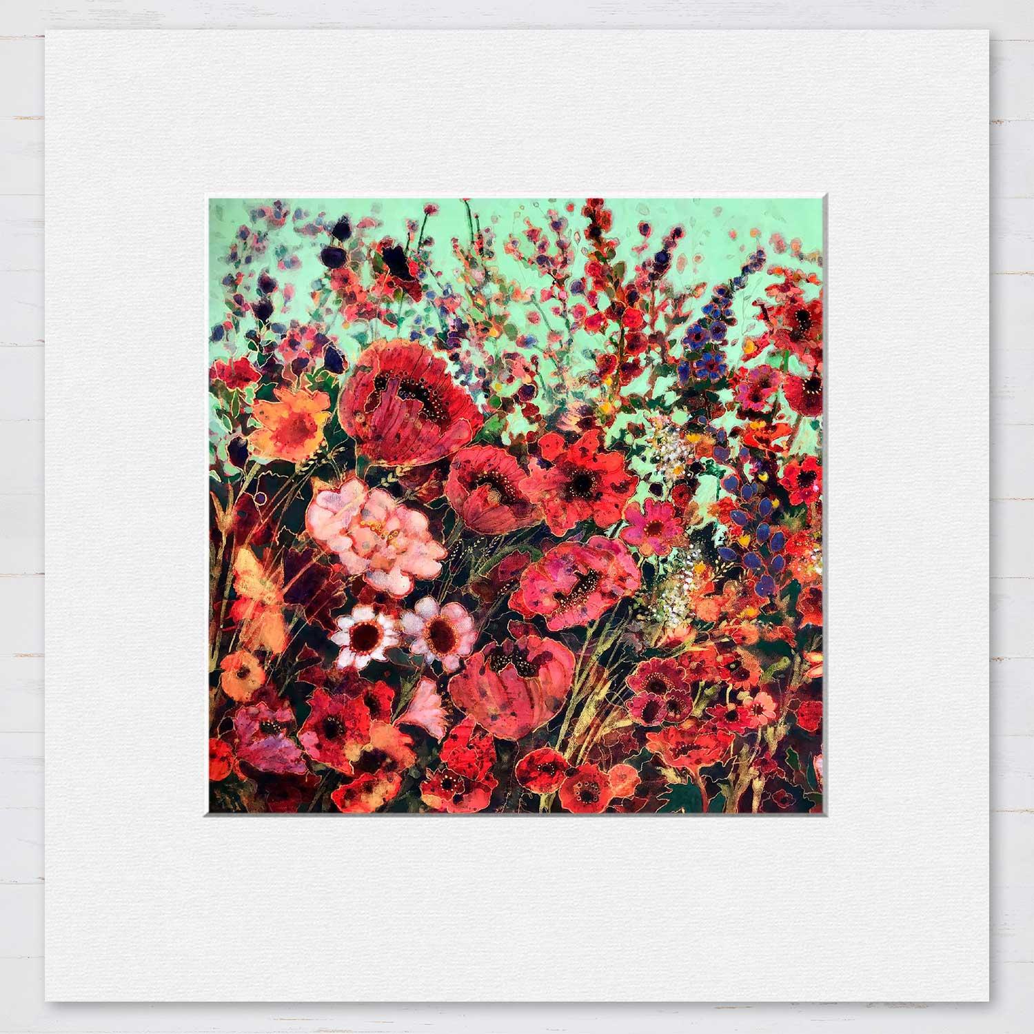 Abundant Blooms Mounted Card from an original painting by artist Keli Clark