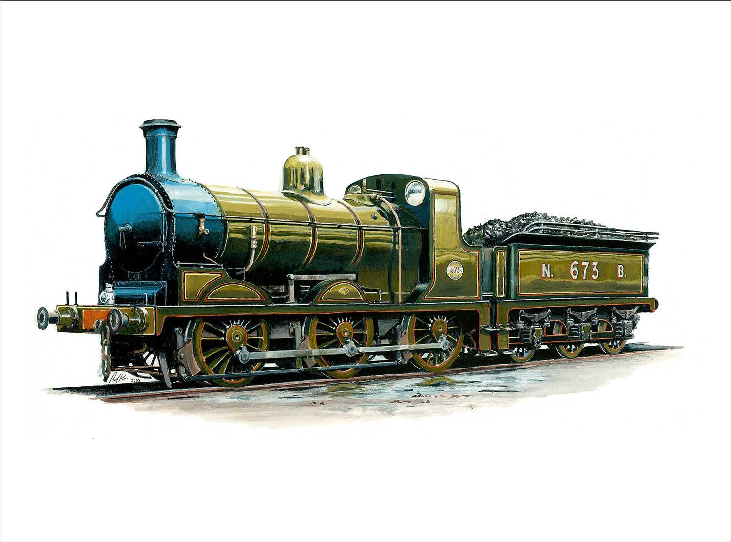 North British Railway No 673 “Maude” As Built 1891 by Neilsons & Co Glasgow Art Print from an original painted by artist Rod Harrison