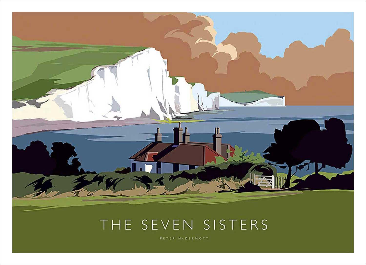 The Seven Sisters Art Print from an original illustration by artist Peter McDermott