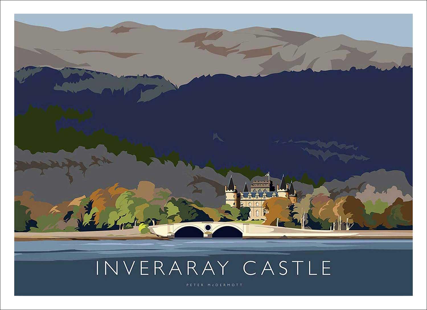 Inveraray Castle Art Print from an original illustration by artist Peter McDermott
