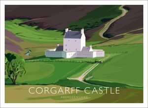 Corgarff Castle Art Print from an original illustration by artist Peter McDermott
