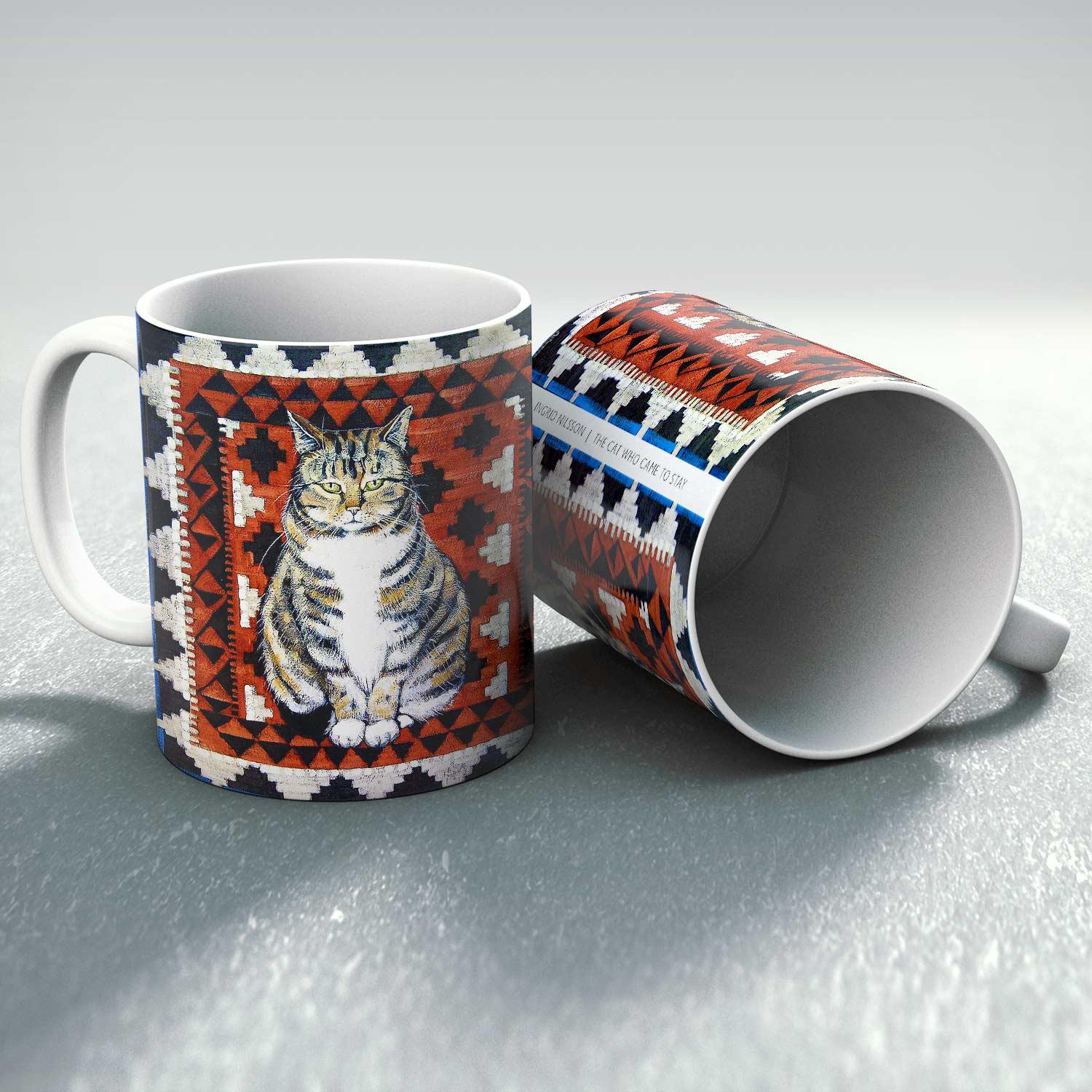 The Cat Who Came to Stay Mug from an original painting by artist Ingrid Nilsson