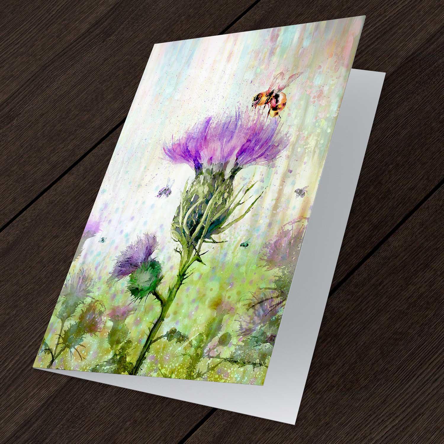Thistle Greeting Card from an original painting by artist Lee Scammacca