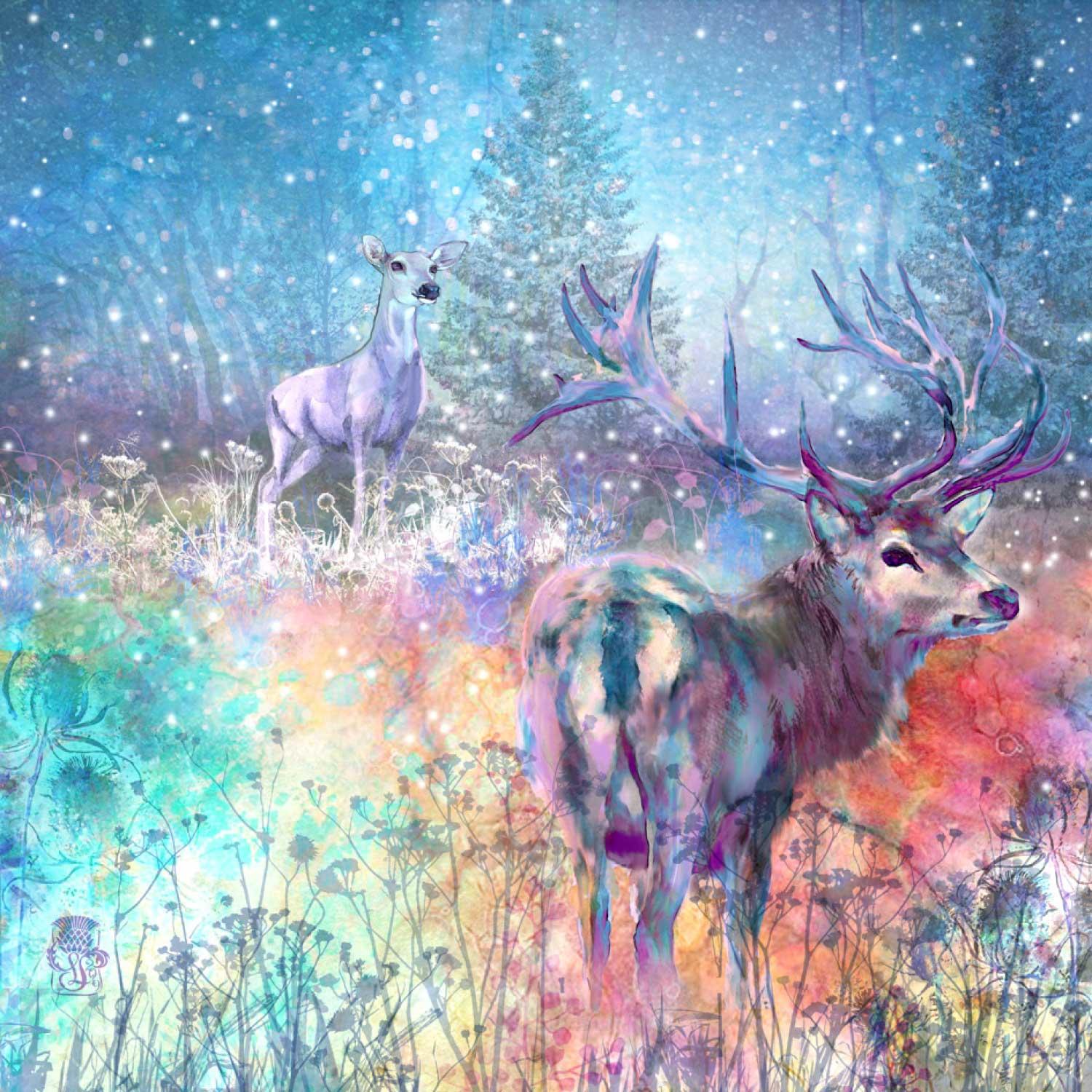 Stag Christmas by artist Lee Scammacca