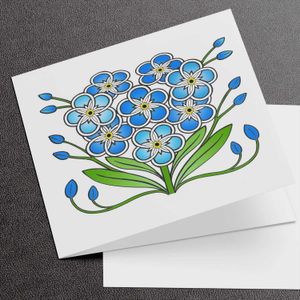 Forget-me-Notes Greeting Card from an original painting by artist Marjory Tait