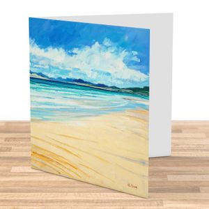 Deserted Beach Harris Greeting Card from an original painting by artist Robert Kelsey