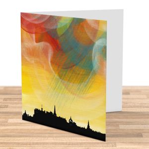 Evening Rain over Edinburgh Greeting Card from an original painting by artist Esther Cohen