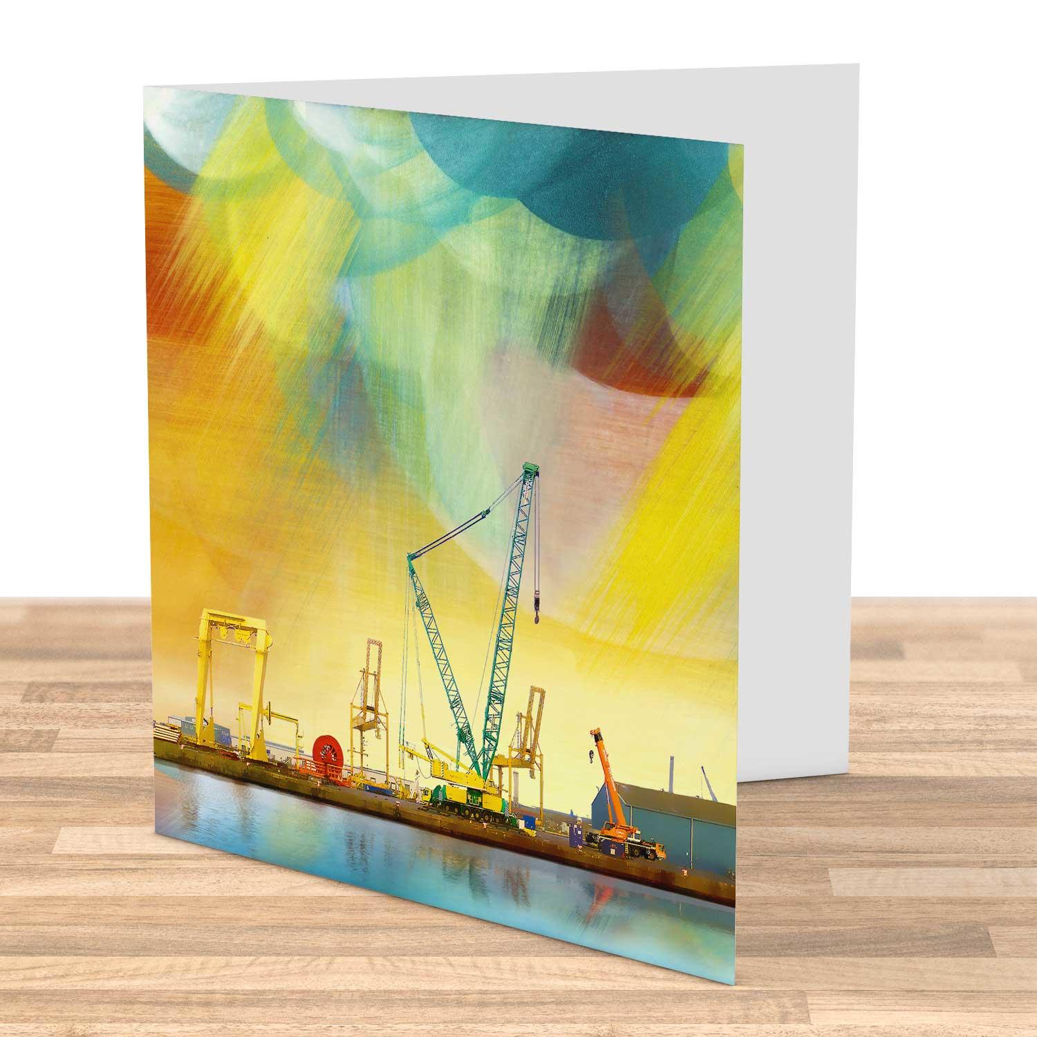 Leith Docks Greeting Card from an original painting by artist Esther Cohen