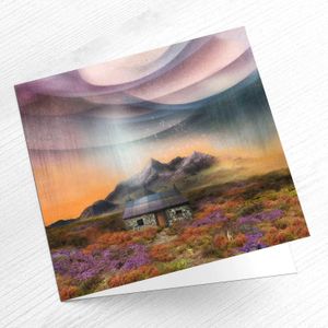 Cuillins Bothy  Greeting Card from an original painting by artist Esther Cohen
