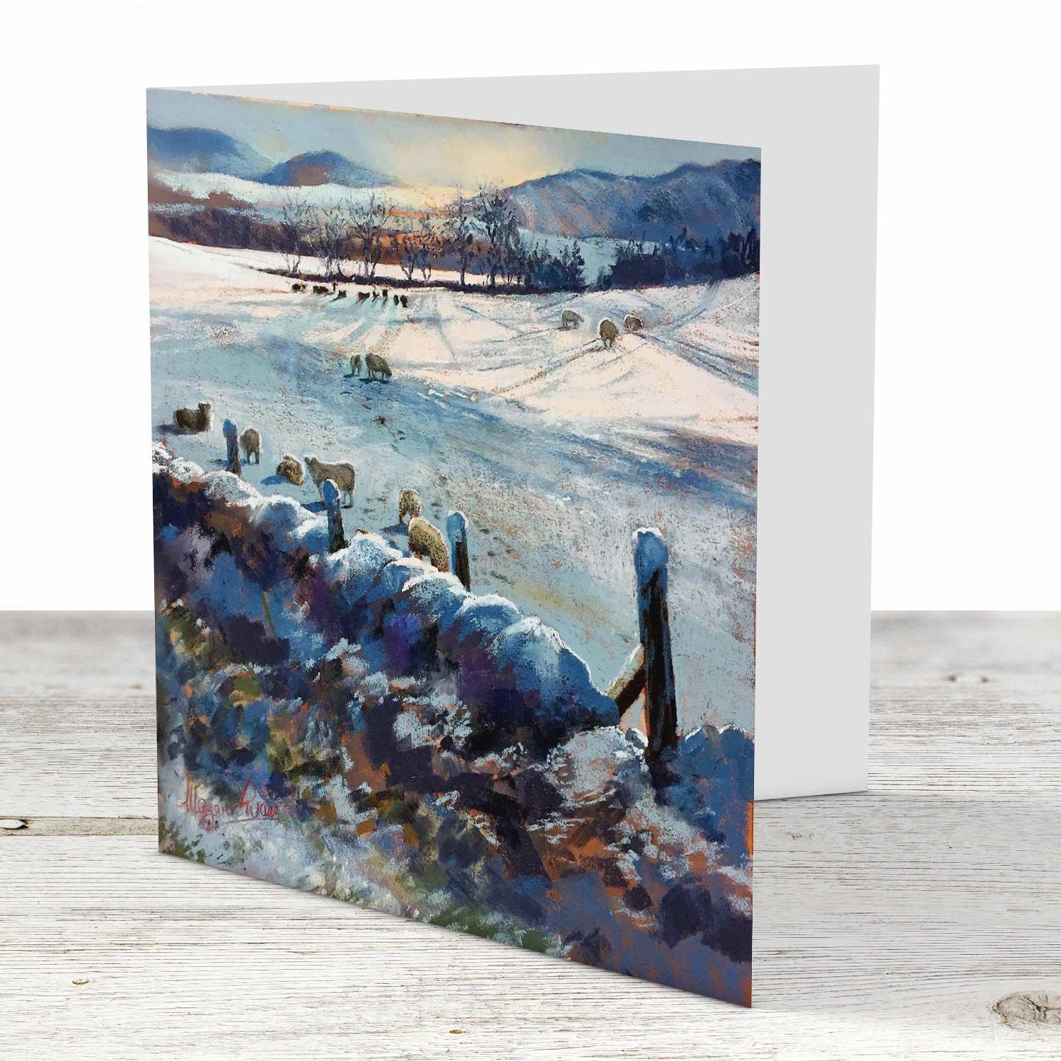 Sheep by Braco Greeting Card from an original painting by artist Margaret Evans