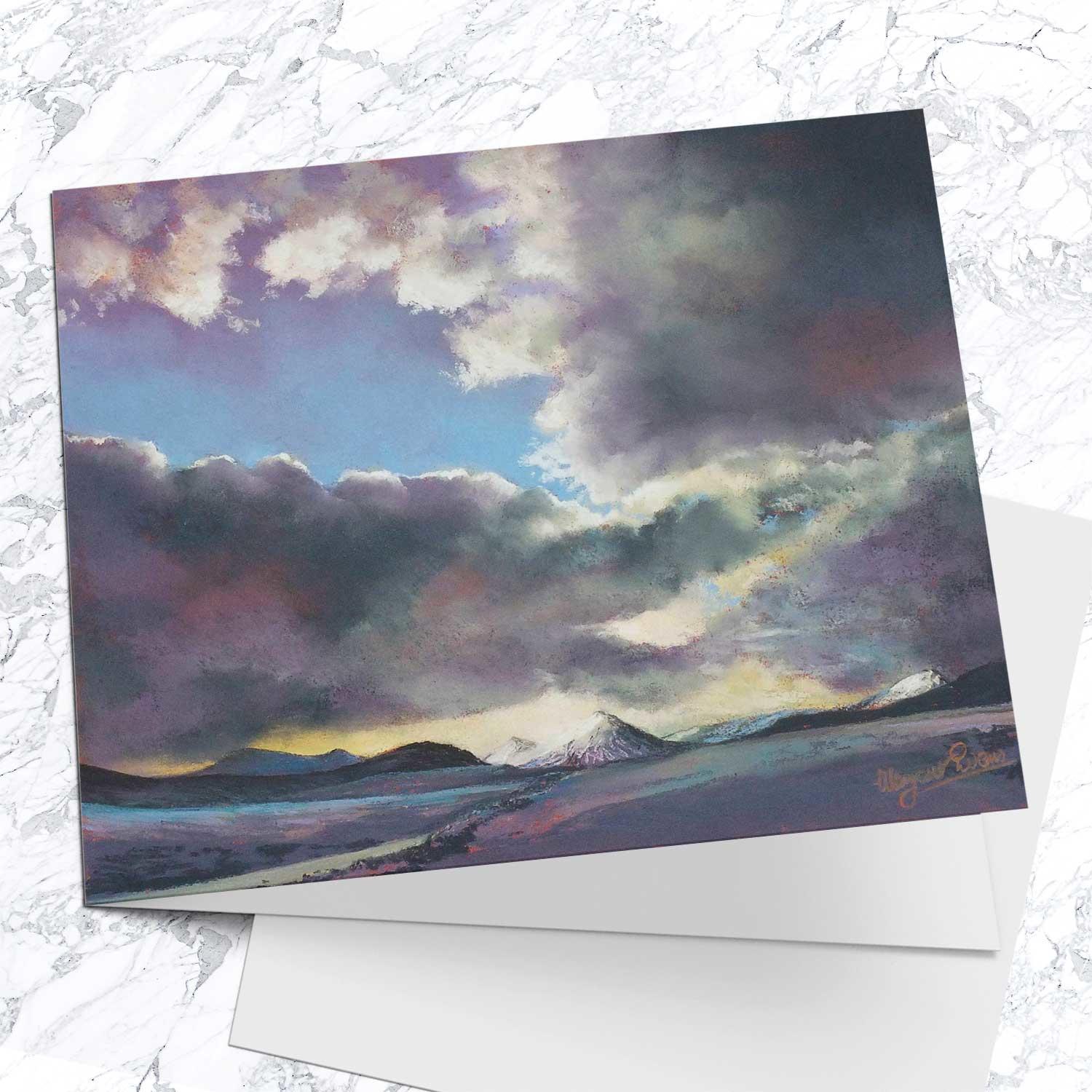 Winter Sky, Glencoe  Greeting Card from an original painting by artist Margaret Evans