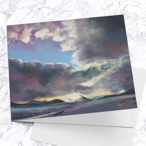 Winter Sky, Glencoe  Greeting Card from an original painting by artist Margaret Evans