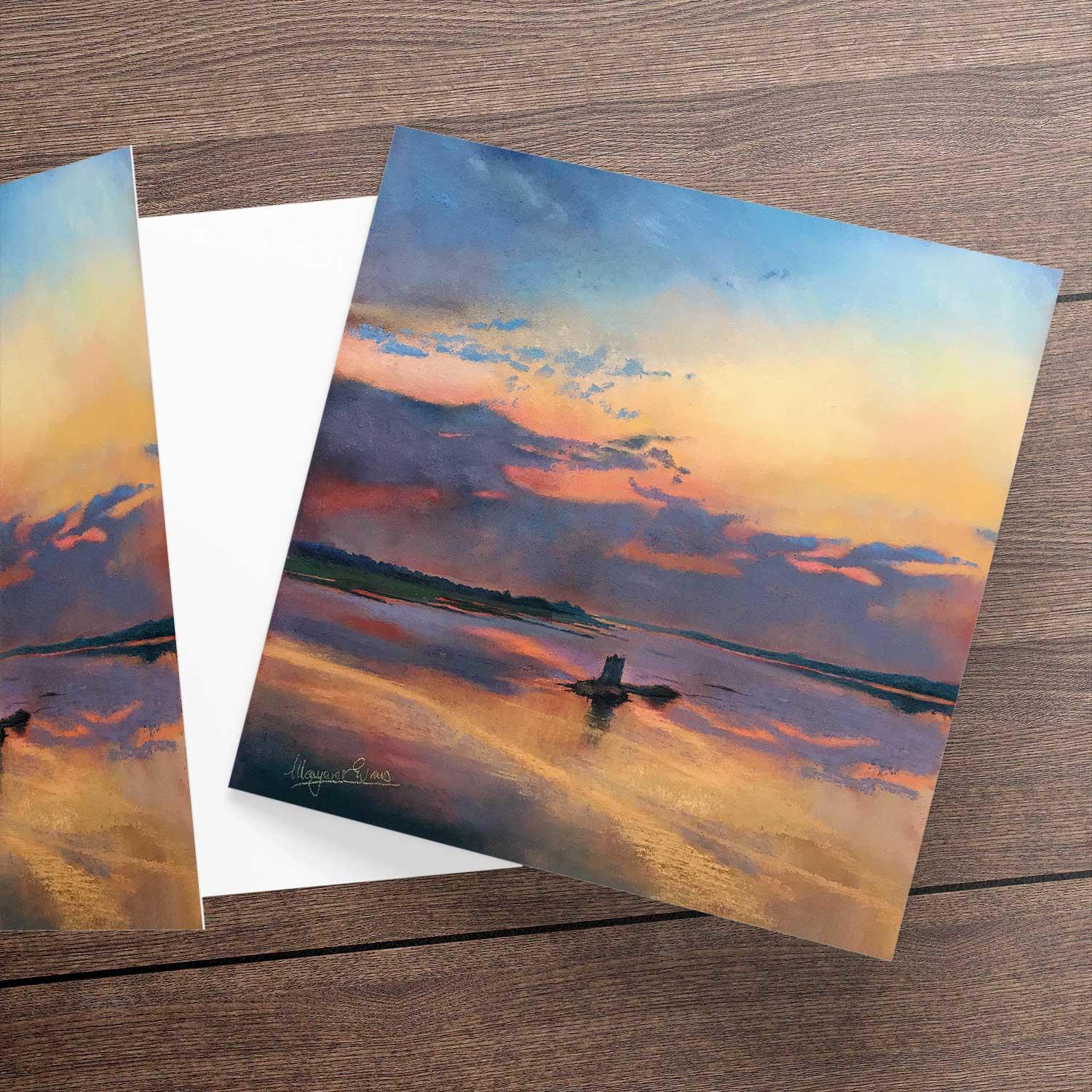 Stalker Sunset  Greeting Card from an original painting by artist Margaret Evans