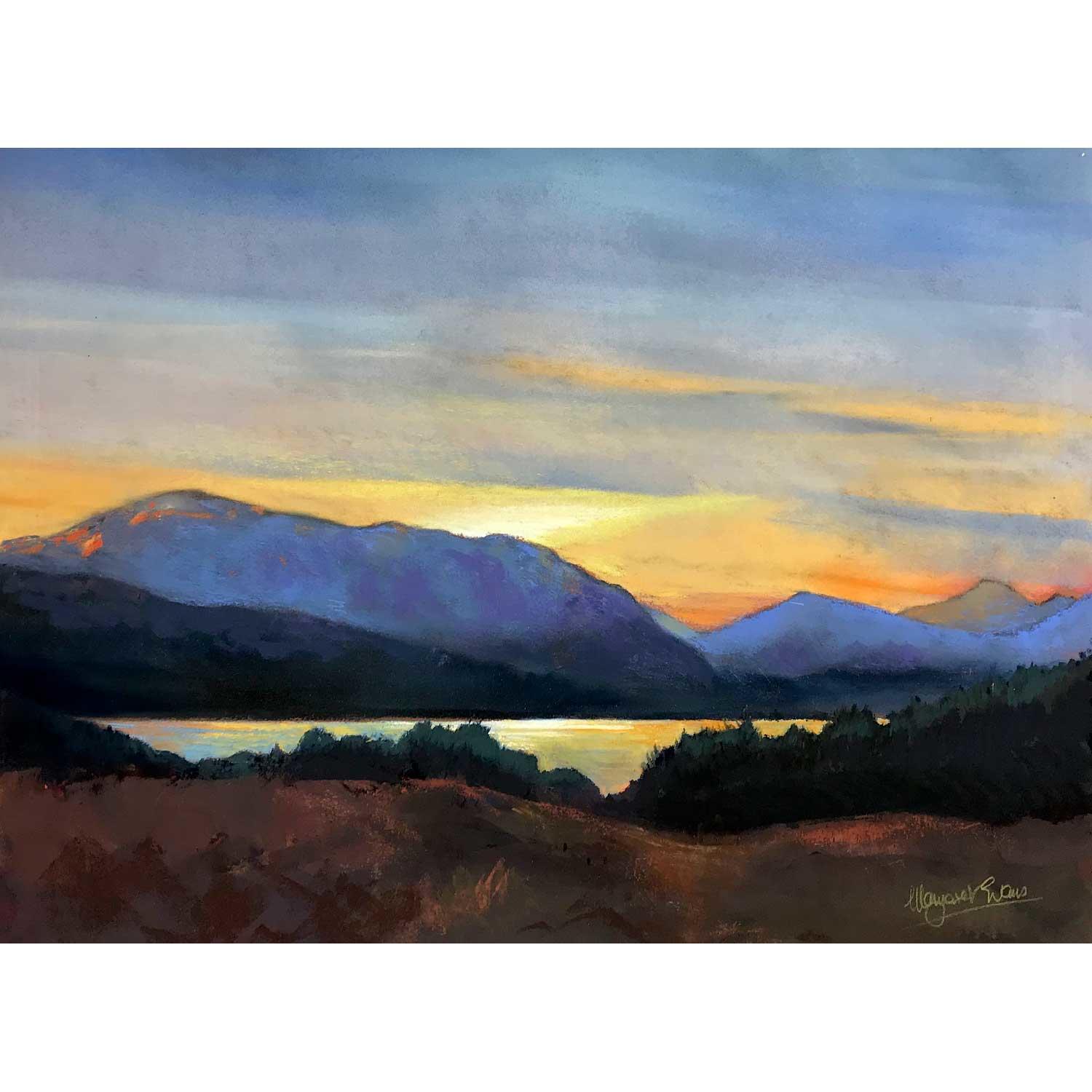 Sundown, Loch Tulla by Margaret Evans