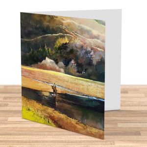 The Morning Trek, Melfort Greeting Card from an original painting by artist Margaret Evans