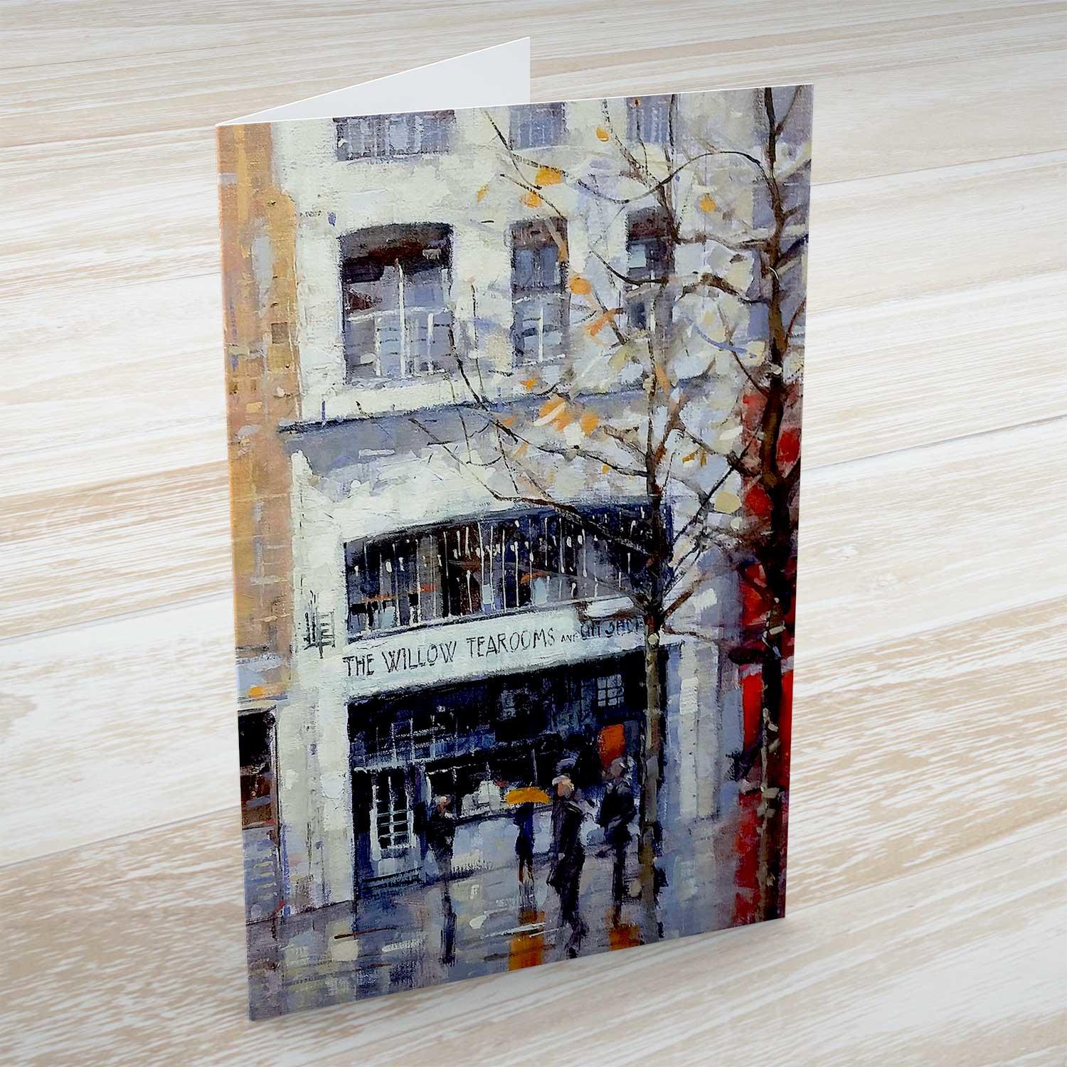 Willow Tearooms, Glasgow Greeting Card from an original painting by artist Peter Foyle