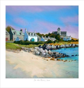 On the rocks, Iona Rock Art Print from an original painting by artist Margaret Evans