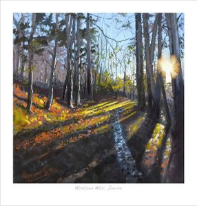 Woodland Walk, Dunira Art Print from an original painting by artist Margaret Evans
