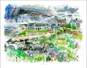 The Village, Iona Art Print from an original painted by artist Clare Arbuthnott