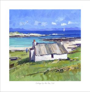 Cottage by the Sea, Coll Art Print from an original painting by artist Robert Kelsey