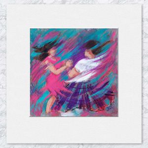Streaky Pink Mounted Card from an original painting by artist Janet McCrorie
