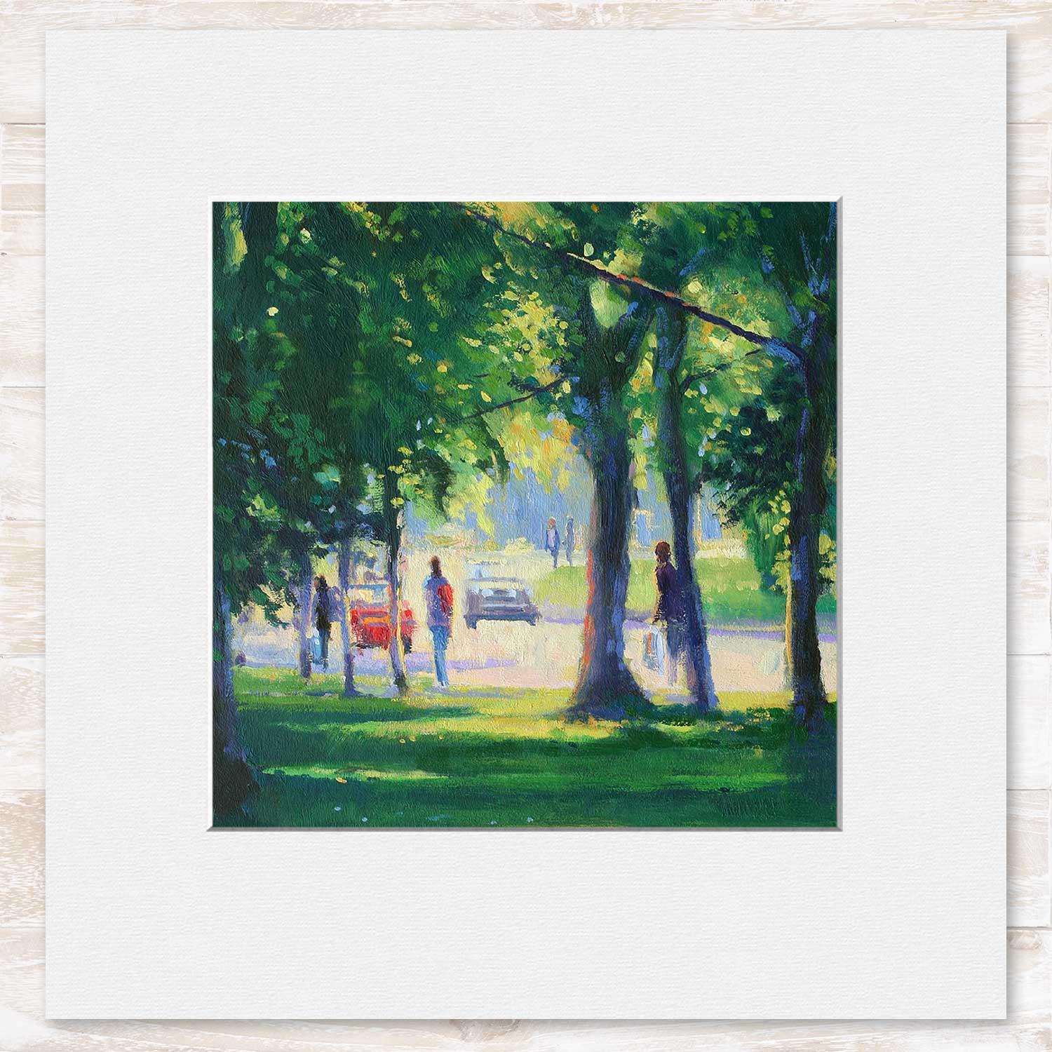 Sunlight through the Trees Mounted Card from an original painting by artist Colin Robertson