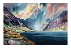 Expect some short sharp showers in the West, Loch Coruisk Art Print from an original painting by artist Peter McDermott