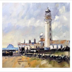Kildonan Lighthouse, Arran Print from an original painting by artist Peter Foyle