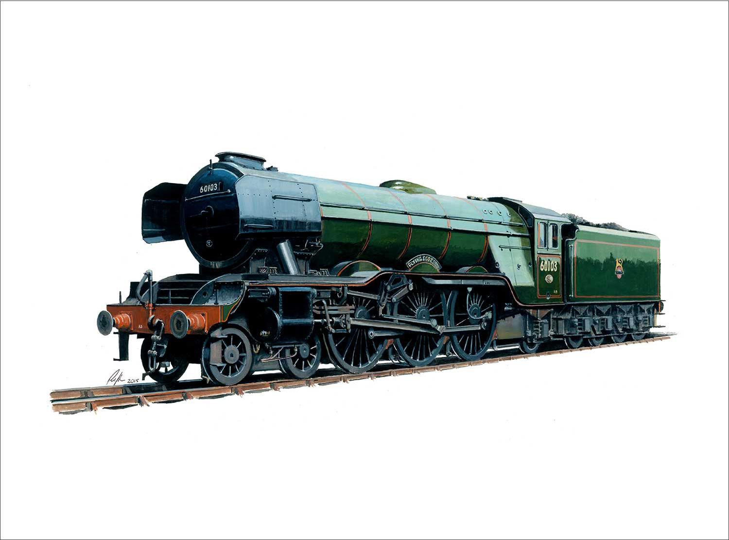 LNER A3 No 60103 Flying Scotsman. Built 1923 at Doncaster Art Print from an original painted by artist Rod Harrison