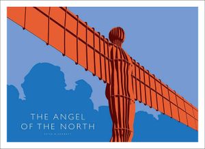 The Angel of the North Art Print from an original illustration by artist Peter McDermott
