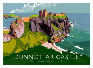 Dunnottar Castle Art Print from an original illustration by artist Peter McDermott