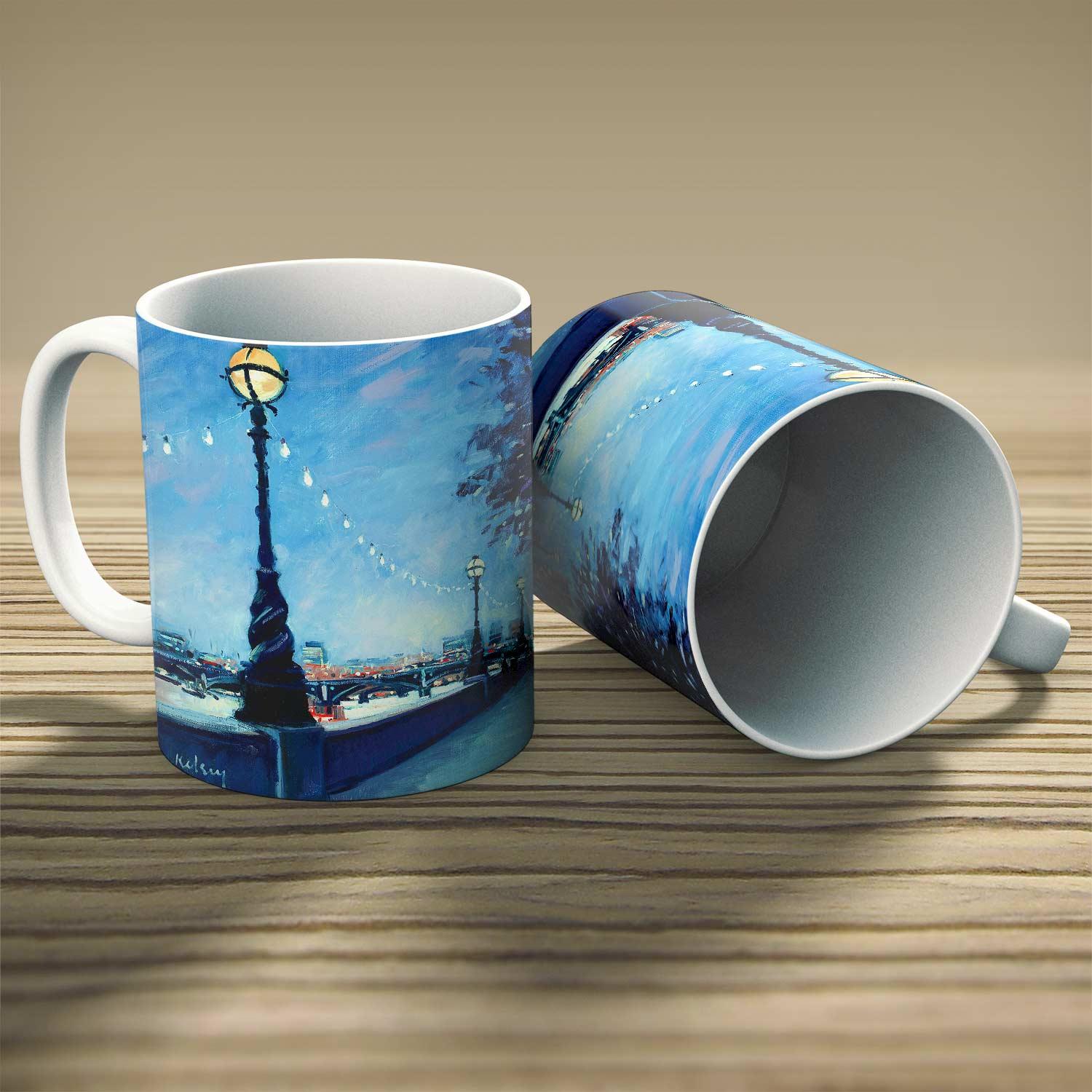 The Embankment by Night Mug from an original painting by artist Robert Kelsey