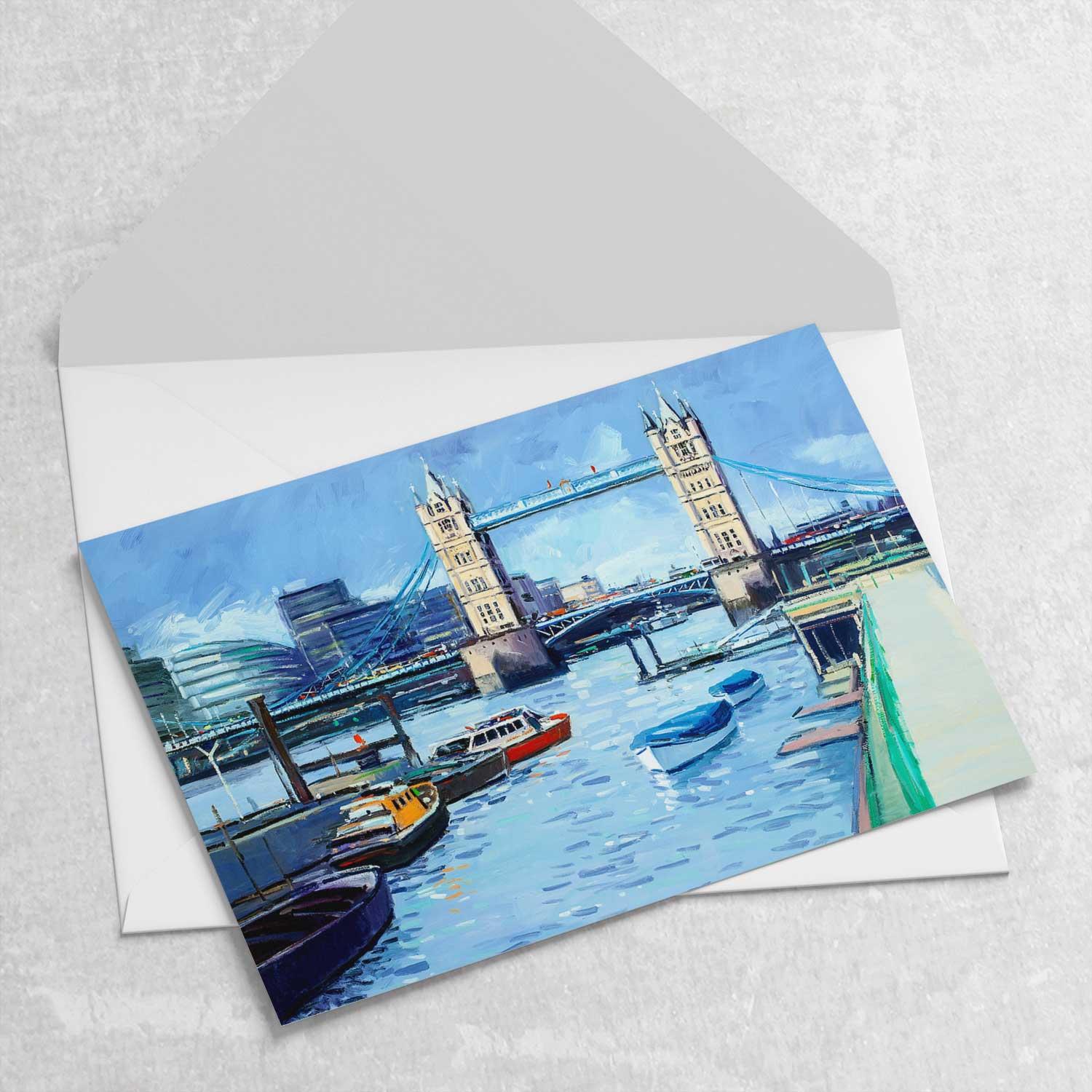 Tower Bridge Greeting Card from an original painting by artist Robert Kelsey