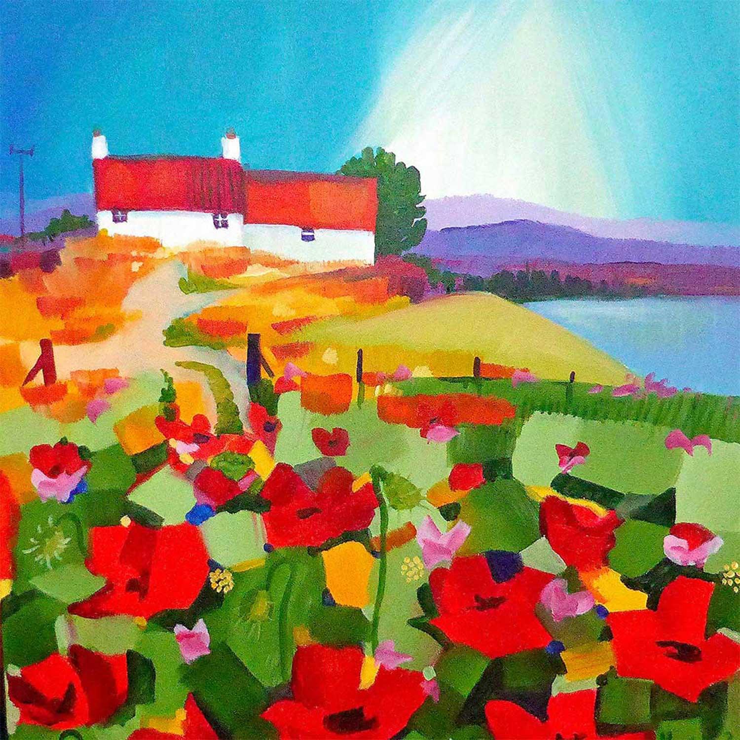Cottage with Poppies by Ann Vastano