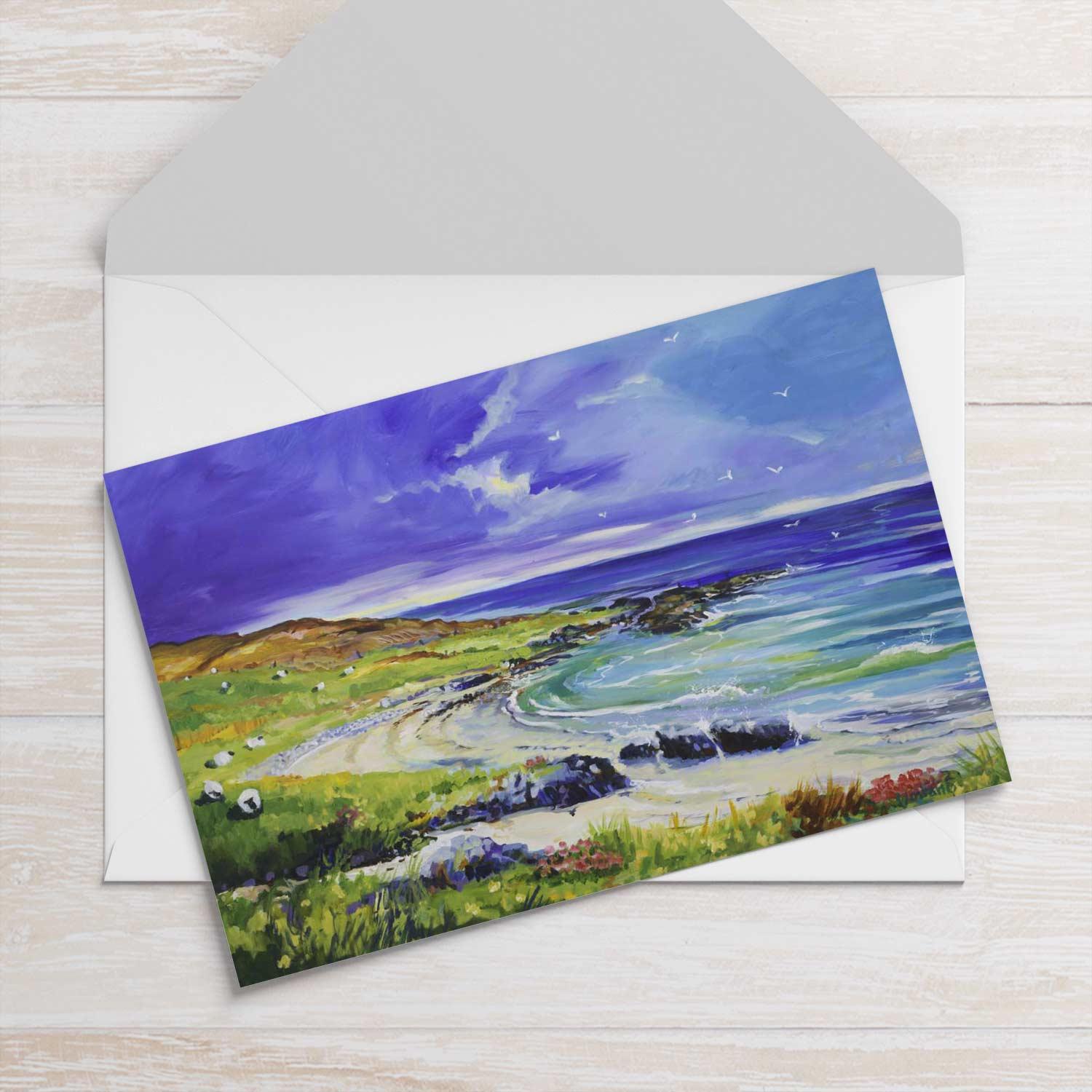 Sanaigmore Beach Greeting Card from an original painting by artist Ann Vastano