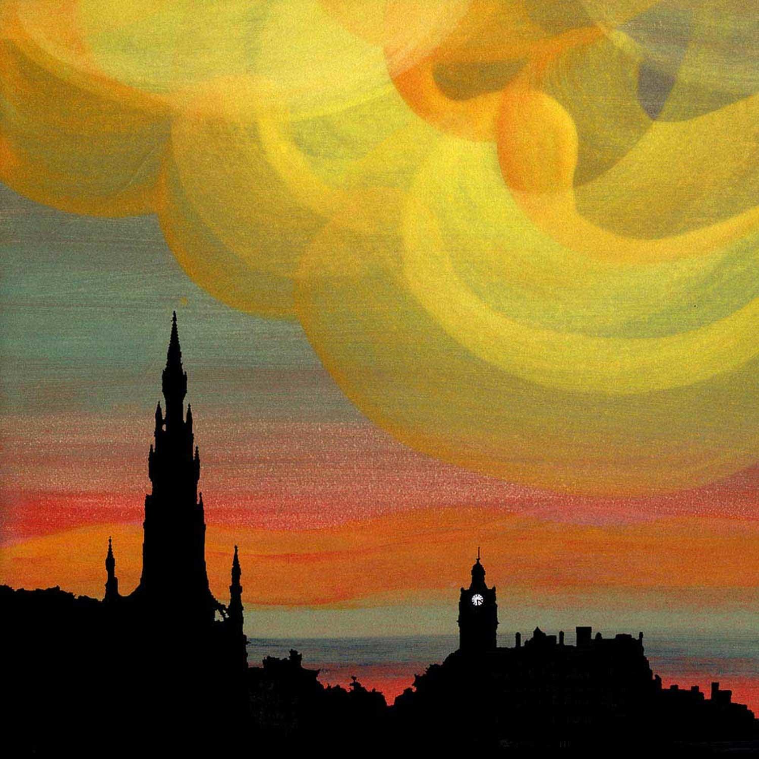 Scott Monument Sunset Edinburgh by Esther Cohen