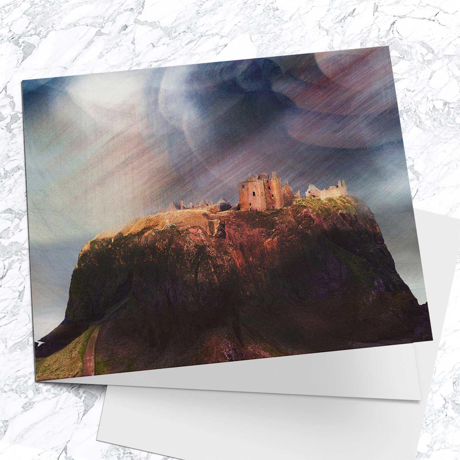 Dunnottar Castle Greeting Card from an original painting by artist Esther Cohen