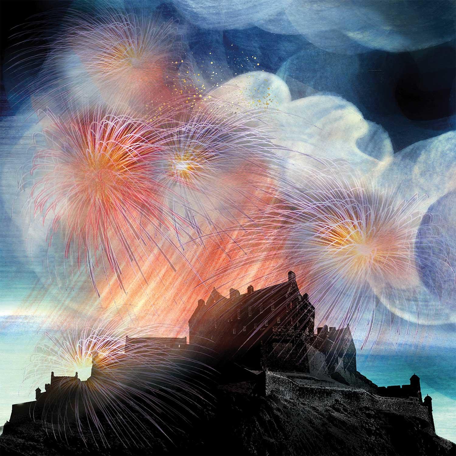Festival Fireworks, Edinburgh Castle  by Esther Cohen