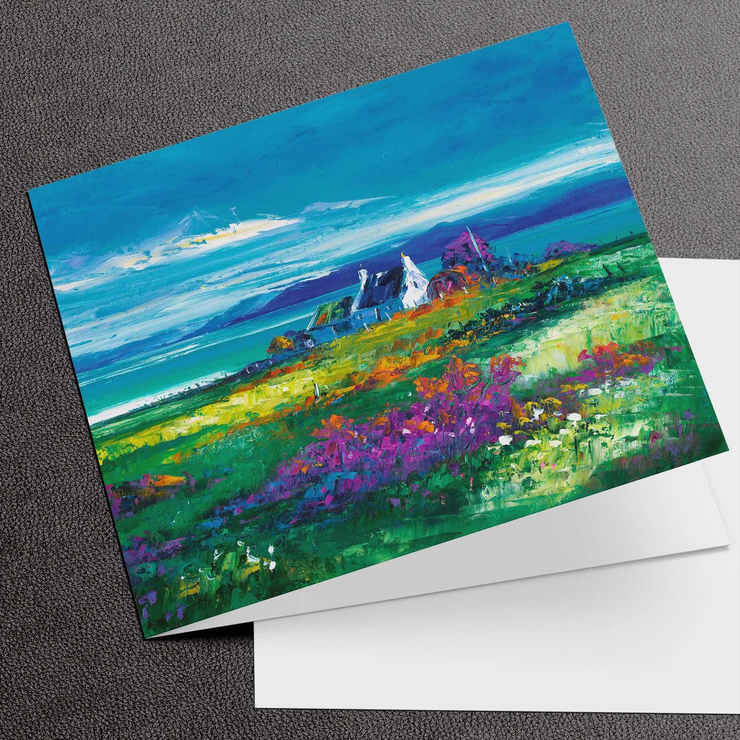 Summer Sky over Scalpay Greeting Card from an original painting by artist Jean Feeney