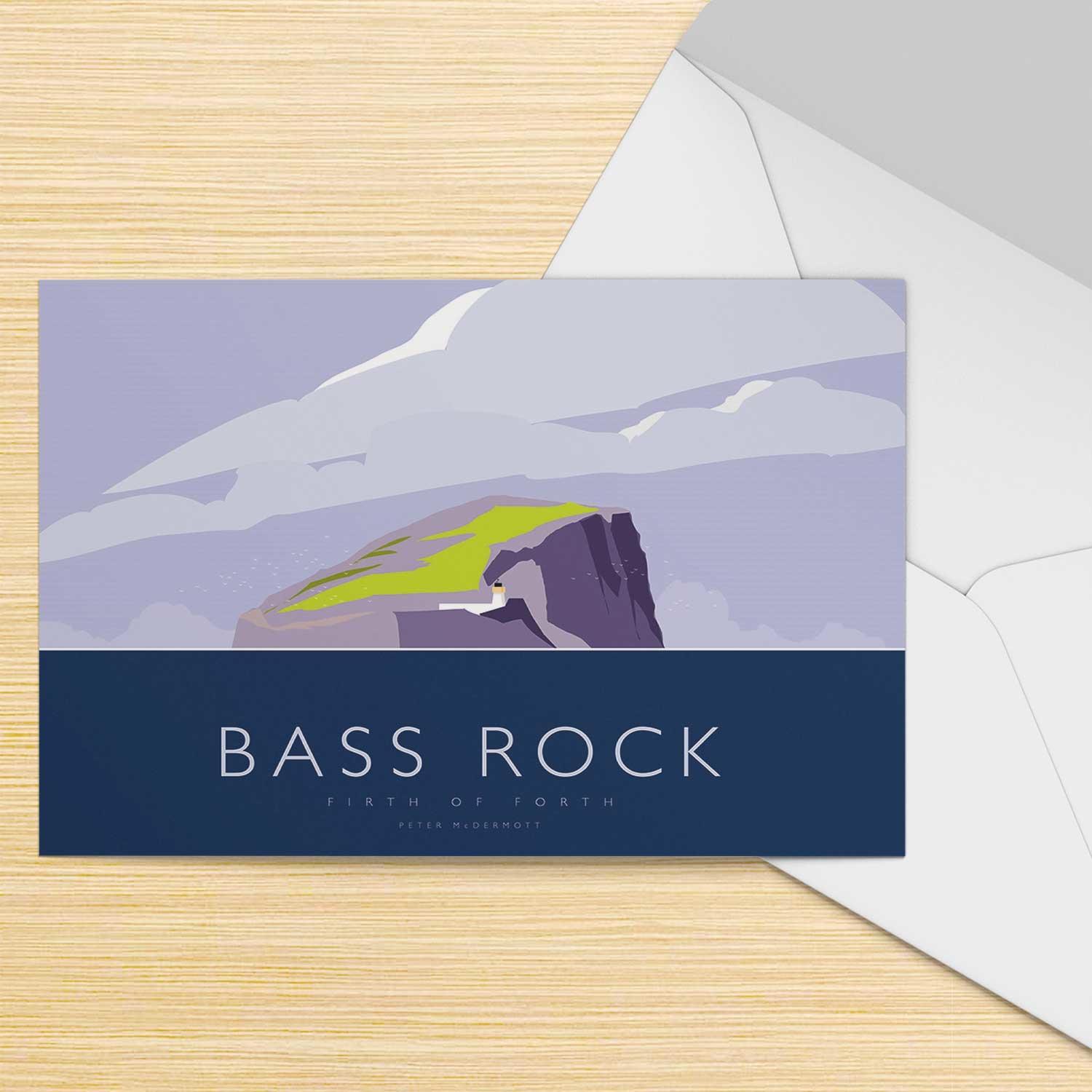 Bass Rock Greeting Card from an original painting by artist Peter McDermott