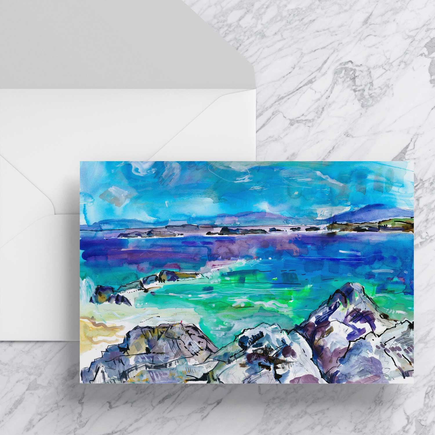 Spring, Iona Greeting Card from an original painting by artist Clare Arbuthnott